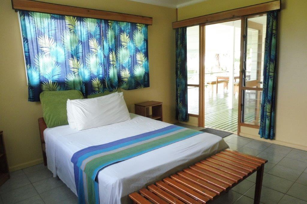 The main bedroom of the Beach House at Daku Resort, Savusavu.