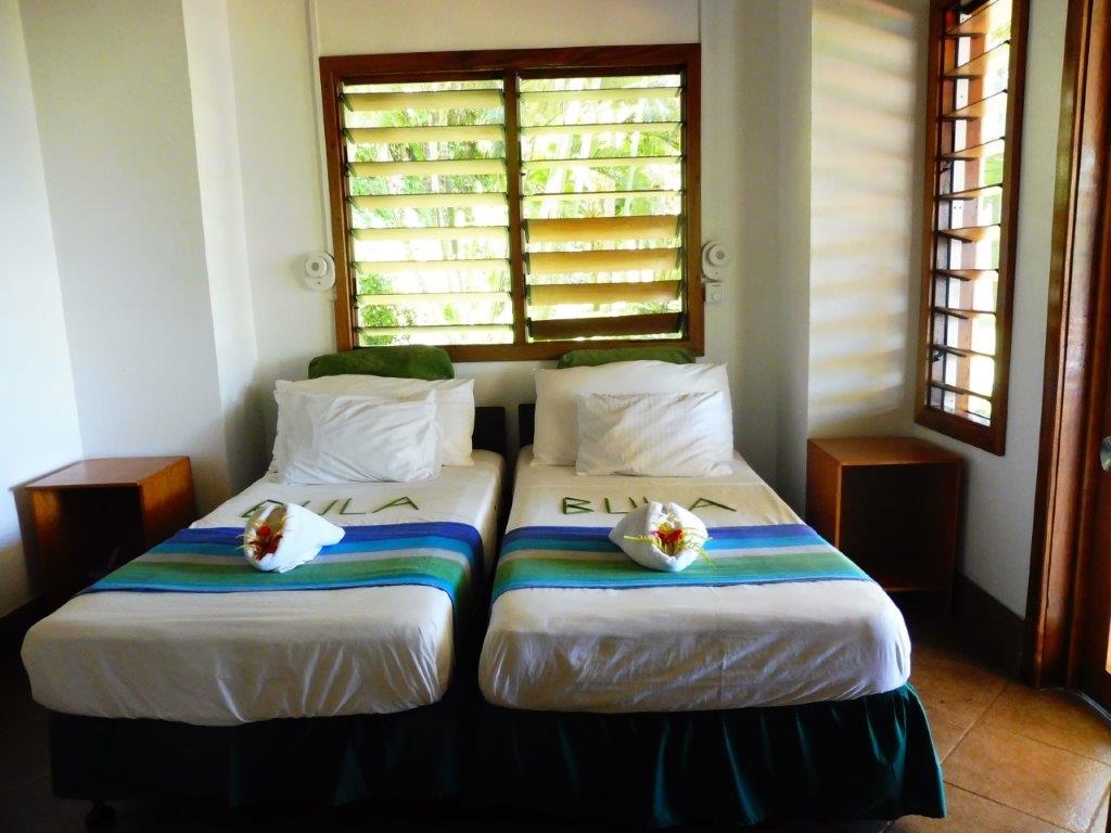 The second bedroom of a Bayview Garden Villa at Daku Resort, Savusavu.