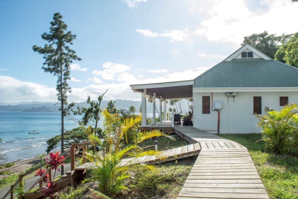 Walking on approach to a Bayview Heights Villa at Daku Resort, Savusavu.