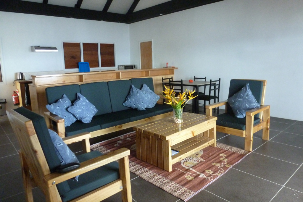 The main lounge of a Bayview Heights Villa at Daku Resort, Savusavu.