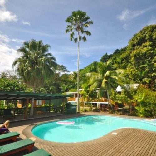 The main resort pool at Daku Resort, Savusavu.