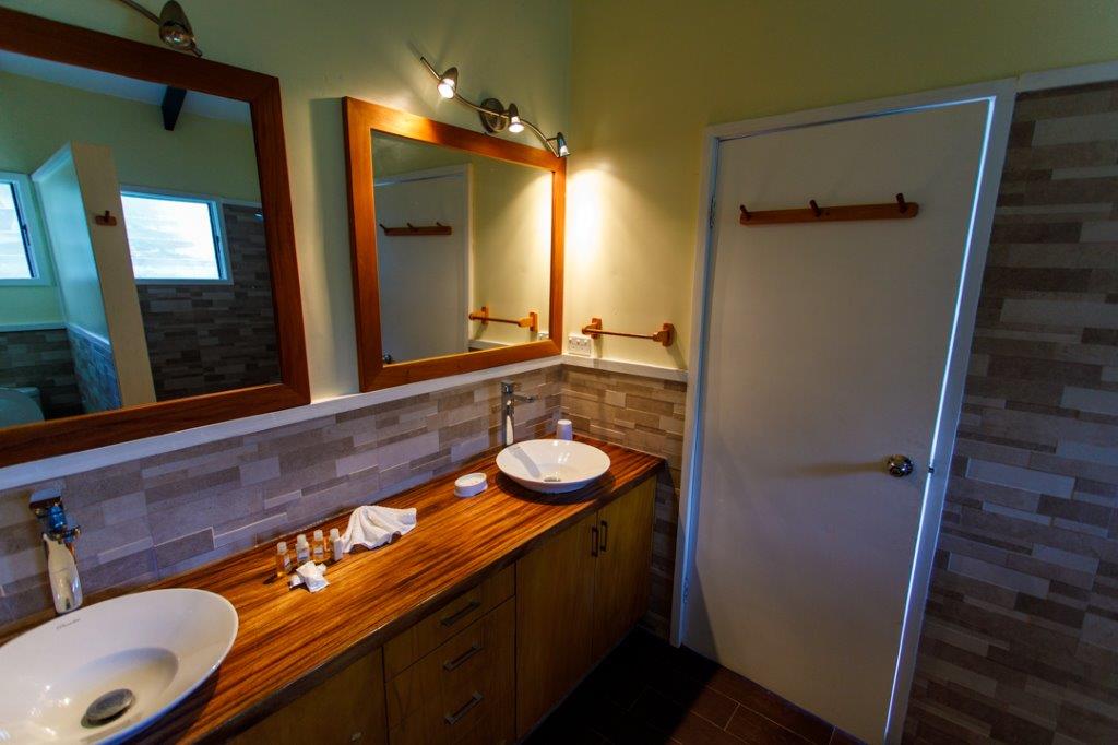 A bathroom in the Infinity Villa at Daku Resort, Savusavu.