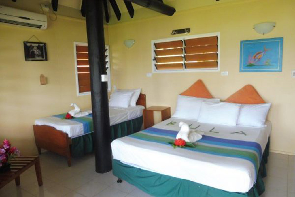 The main room of an Ocean Bure at Daku Resort, Savusavu.