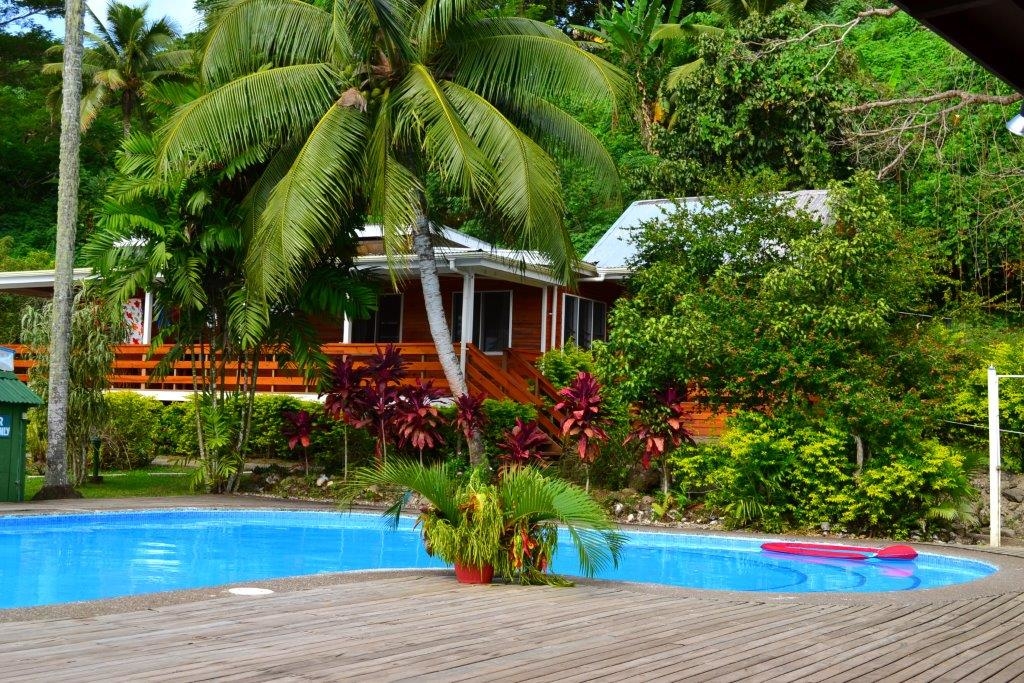 The exterior of the Pool House at Daku Resort, Savusavu.