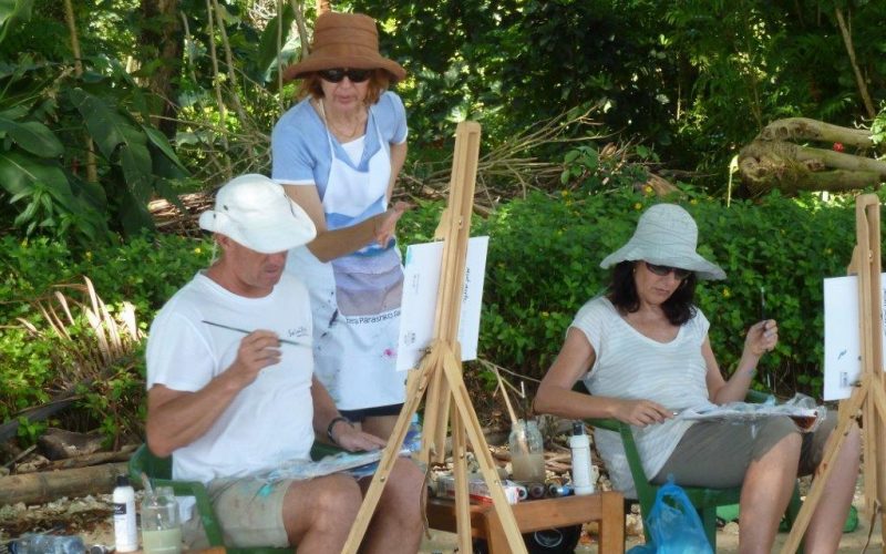 A painting masterclass at Daku Resort with Elena Parashko and Paradise Courses.